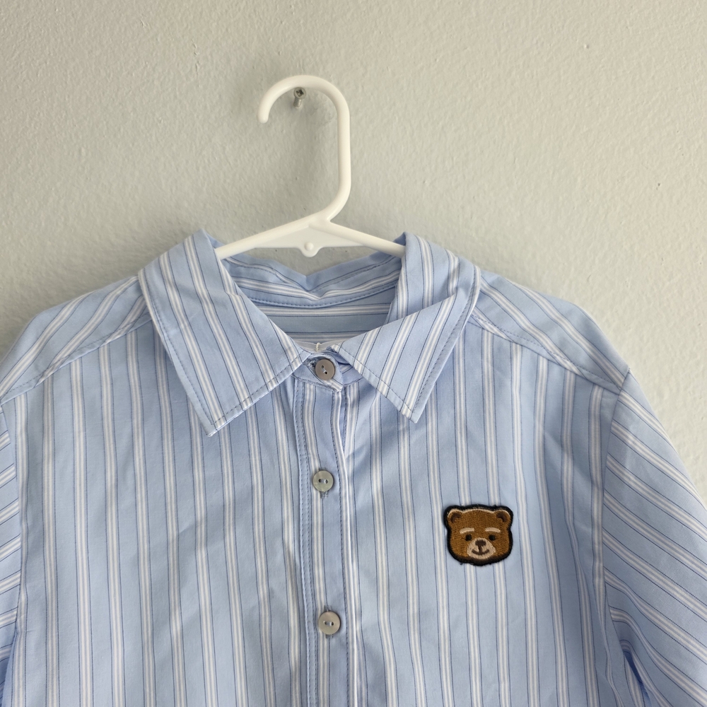 Zara Light Blue Striped Kids Button Down Shirts NWT. - Picture 5 of 9